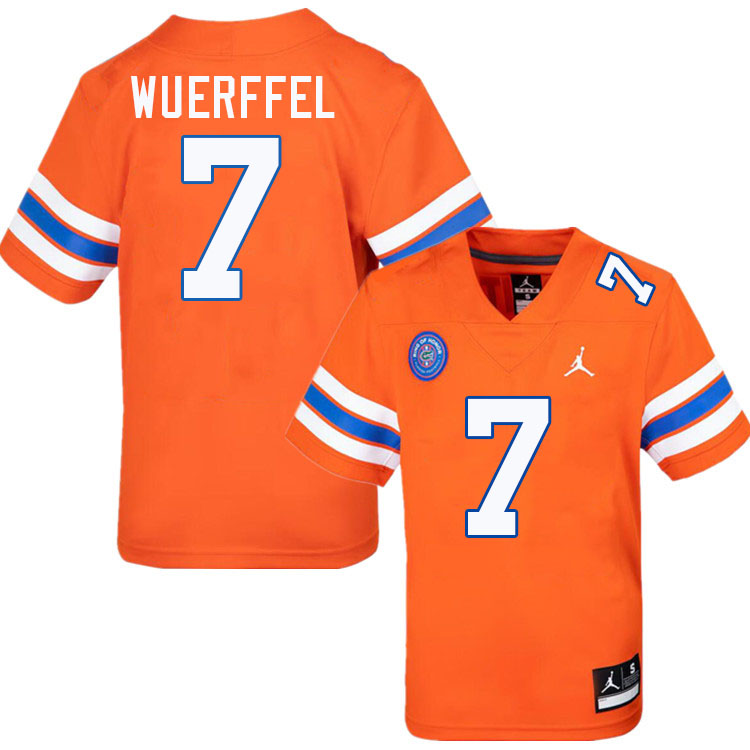 Danny Wuerffel Florida Jersey,Florida Gators #7 Danny Wuerffel Jersey Youth Uniforms-Throwback Orange